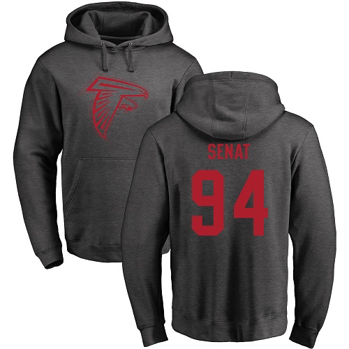 Atlanta Falcons Men Ash Deadrin Senat One Color NFL Football 94 Pullover Hoodie Sweatshirts